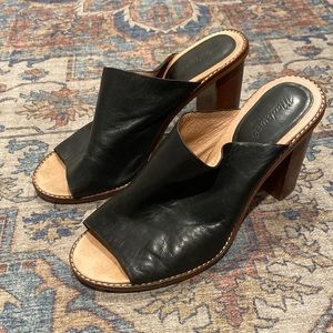 Madewell leather heeled mules/slides size 9.5